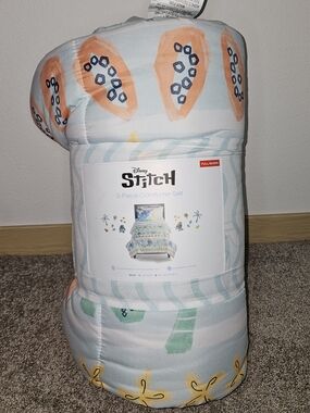 Disney Stitch Comforter Set in Light Blue, Orange & Yellow